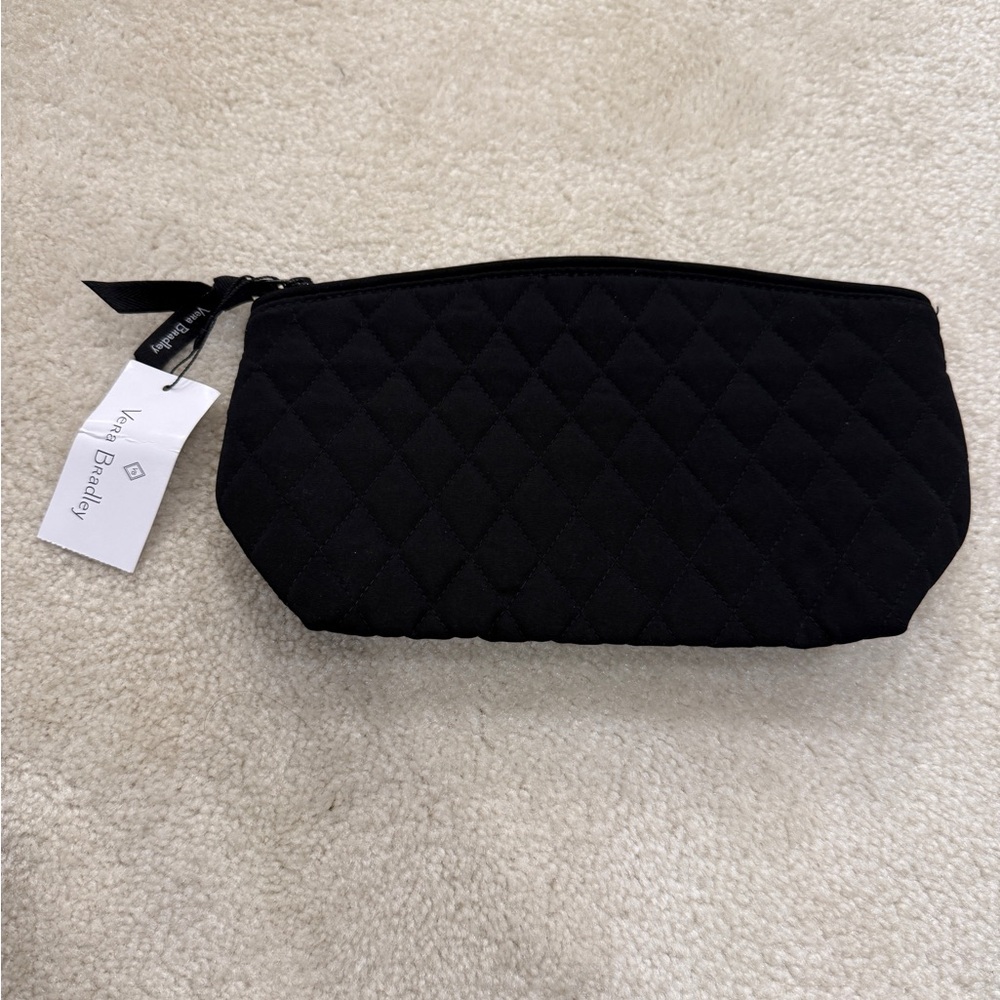 Vera Bradley Classic Black Quilted Travel Cosmetic Bag